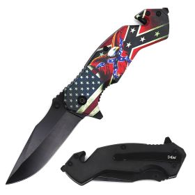 4.75" Closed USA Eagle Design Tactical Rescue Spring Assist Knife