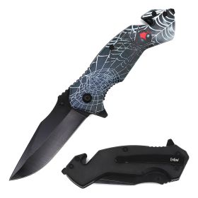 4.75" Closed Spider Design Tactical Rescue Spring Assist Knife