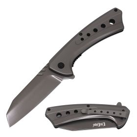 Tactical Spring Assisted Open Pocket Grey Cleaver Razor Folding Knife