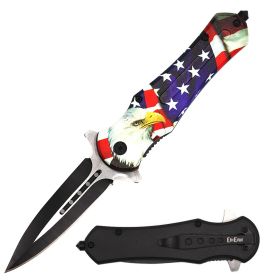 American Eagle Dagger Style Spring Assisted Open Folding Pocket Knife