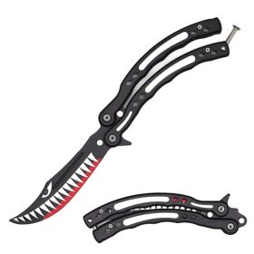 5.5" Closed Military Shark Balisong Trainer Butterfly Knife