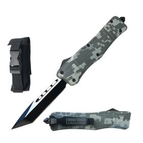 8.25" Digital Camo Tracker OTF Dual Action Automatic Tanto Pocket Knife