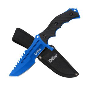 8.5 Inch Hunting Tactical Military Knife Full Tang Fixed Blade Blue