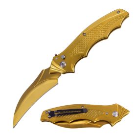 5.95" Closed Golden Automatic Switch Blade Bat Knife