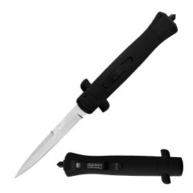 9" Black Handle Stiletto OTF Out The Front Knife