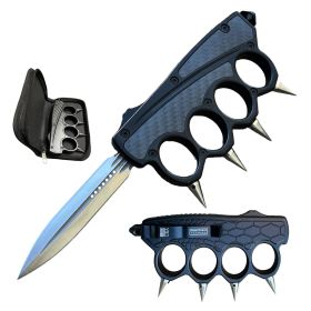Spiked OTF Automatic Carbon Fiber Knuckle Out The Front Knife