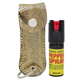 Snake Skin Pattern Personal Defense Pepper Spray OC-18 1/2 oz - Yellow