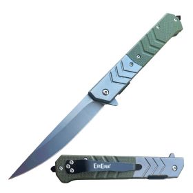 9 Inch Military Green G10 Handle Tactical Spring Assisted Pocket Knife