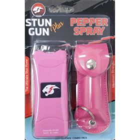 Mini Stun Gun and Pepper Spray Combo for Self Defense - Pink