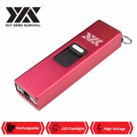 DZS Rechargeable Micro USB Self Defense Red Stun Gun With LED Light