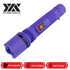 DZS Powerful 10 Million Volt LED Flashlight Stun Gun Rechargeable Purple