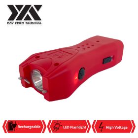 DZS Red Slim Mini Rechargeable Stun Gun with LED Light