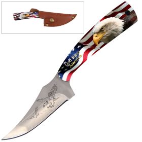 7" Full Tang Fixed Blade Knife American Eagle Handle for Hunting, Skinning