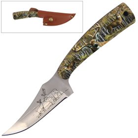 7 Inch Full Tang Fixed Blade Knife Deer Handle for Hunting, Skinning