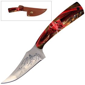 7" Full Tang Fixed Blade Knife Dragon Handle for Hunting, Skinning