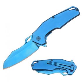 8 Inch Blue Executive Spring Assist Folding Pocket Knife
