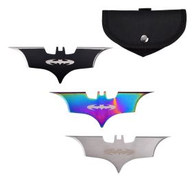 4" Batarang 3 Pcs Throwing Knife Bat Thrower Set Mix Colors