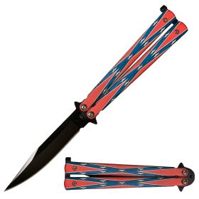 5" Closed Stainless Steel Butterfly Knife - Confederate Flag