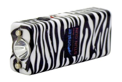 8 Millions Volt Rechargeable Ultra Mini Stun Gun With LED Light Zebra Print