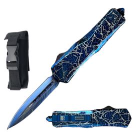9" Blue Lightning Tactical Recon Automatic OTF Combat Knife