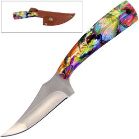 7" Full Tang Fixed Blade Knife Butterfly Handle for Hunting, Skinning