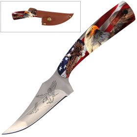 7 Inch Full Tang Fixed Blade Knife American Eagle Handle for Hunting, Skinner