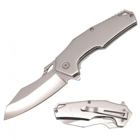 8 Inch Silver Executive Spring Assist Folding Pocket Knife