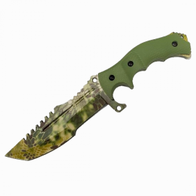 11" Green Camo Military Combat Fighter Hunter Bowie Knife Full Tang Tanto Blade